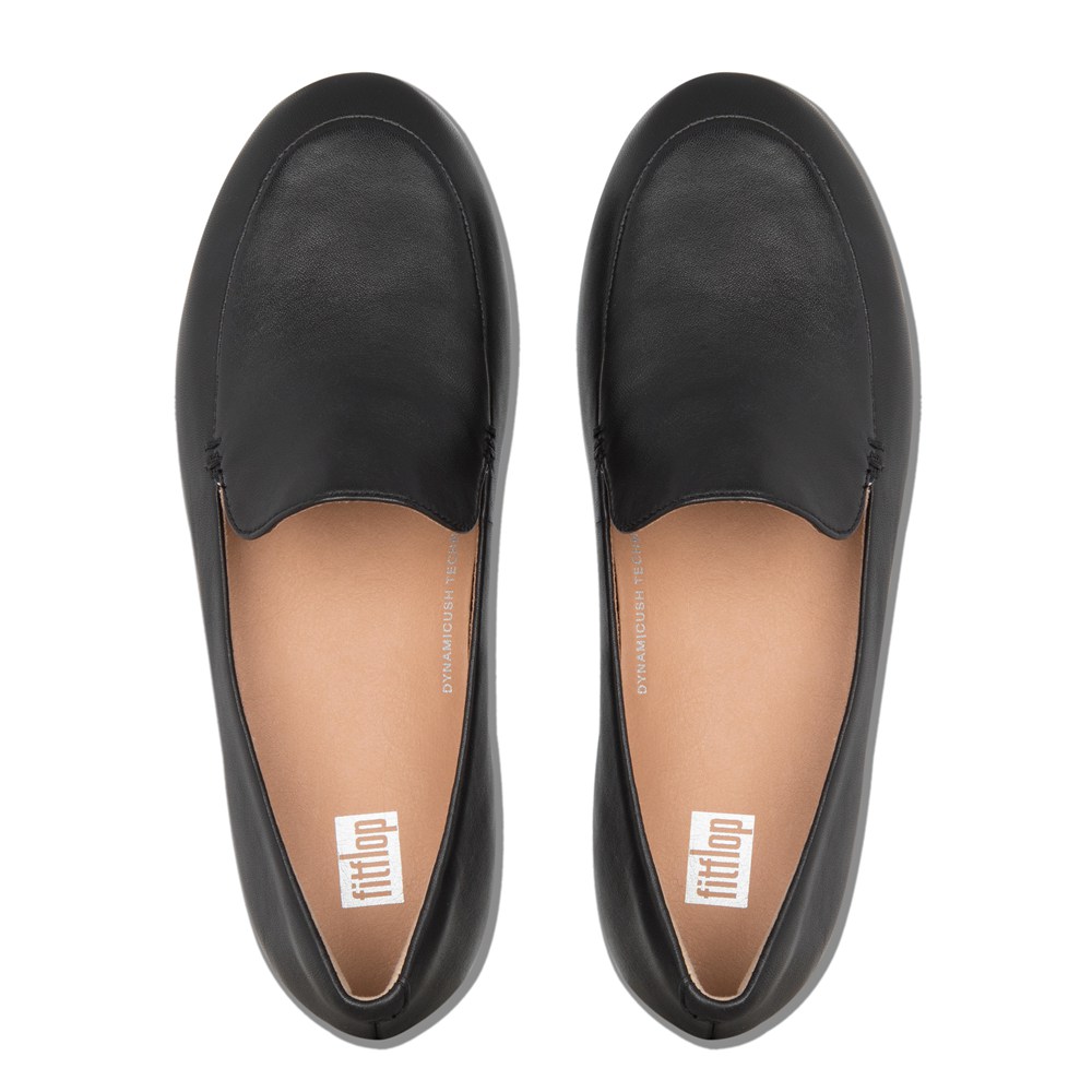 Fitflop Womens Loafers - Lena Leather - Black - 214-LOKZHM